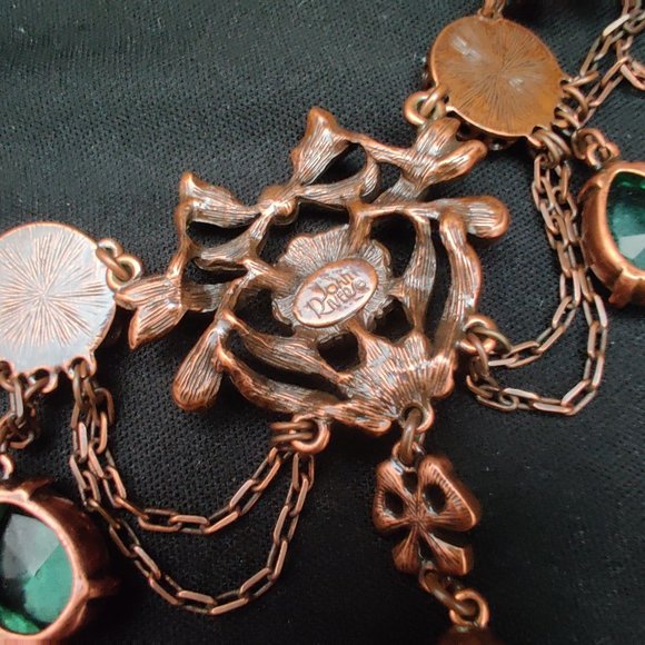 Joan Rivers Antique Style Runway Statement Drippy Rhinestone Necklace Multicolor - Picture 6 of 7